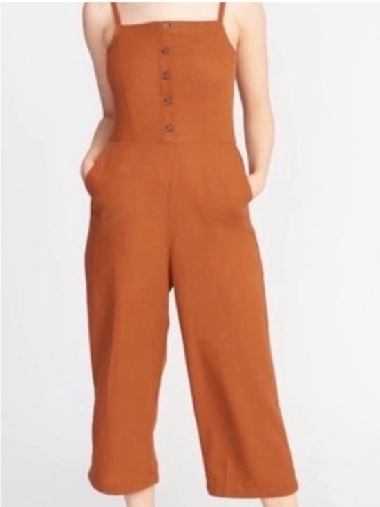 Old Navy Pants - Old Navy Women's Rust Button-Front Wide-Leg Jumpsuit
